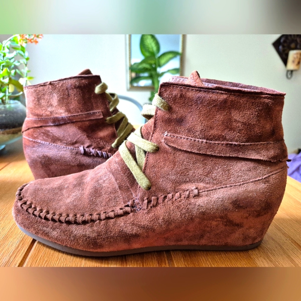 Ash Brown Suede Ankle Boots - Size 38 (7‎ US)